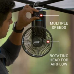 Coleman OneSource™ Multi-Speed Fan & Rechargeable Battery -Cozy Camp Time Shop 2000035455 OneSource ATF 3 1