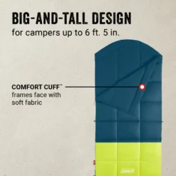 Coleman Kompact™ 40°F Big & Tall Contour Sleeping Bag -Cozy Camp Time Shop Coleman SleepingBagContour40D Space ATF4